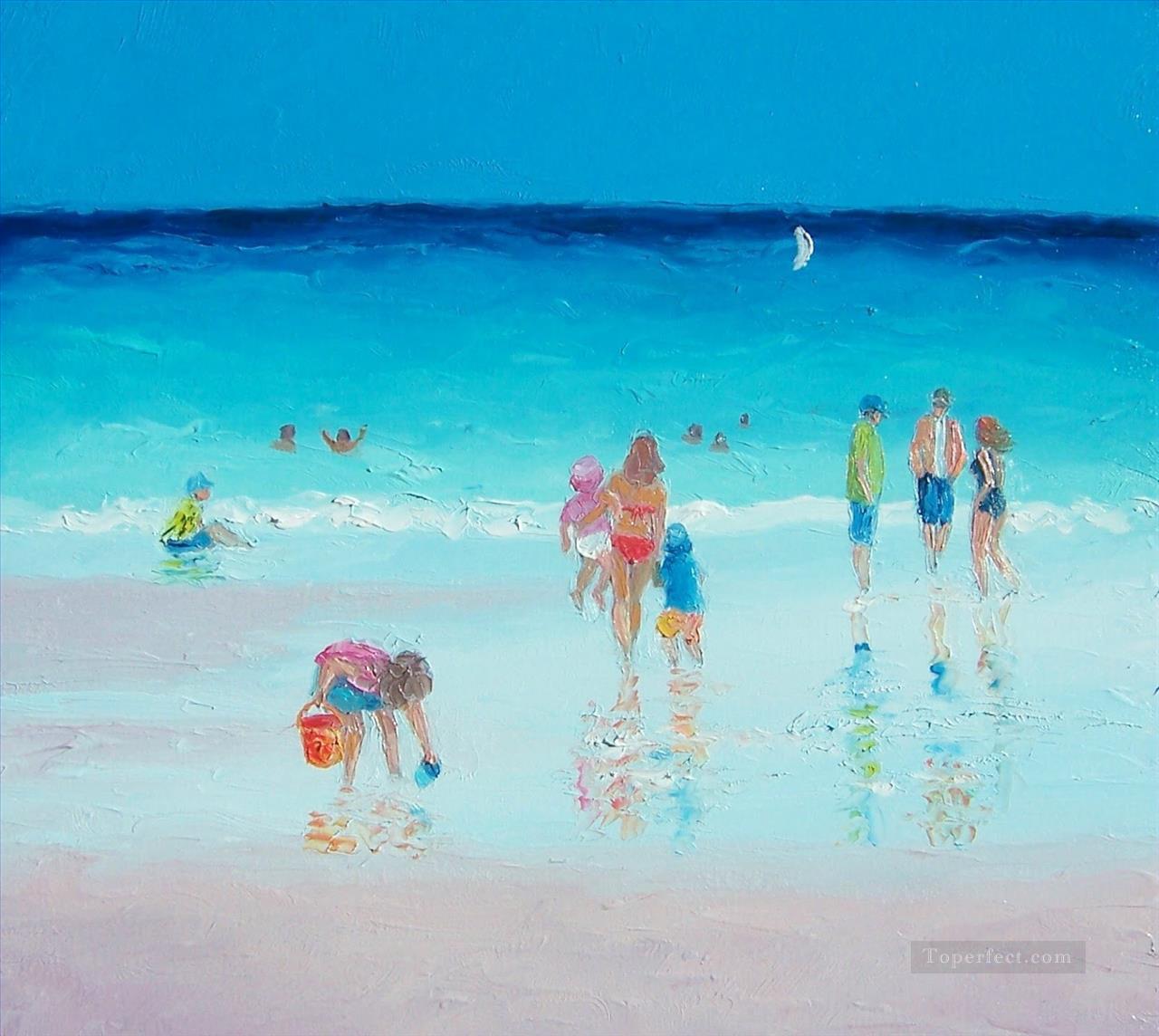 Reflections of beach Child impressionism Oil Paintings